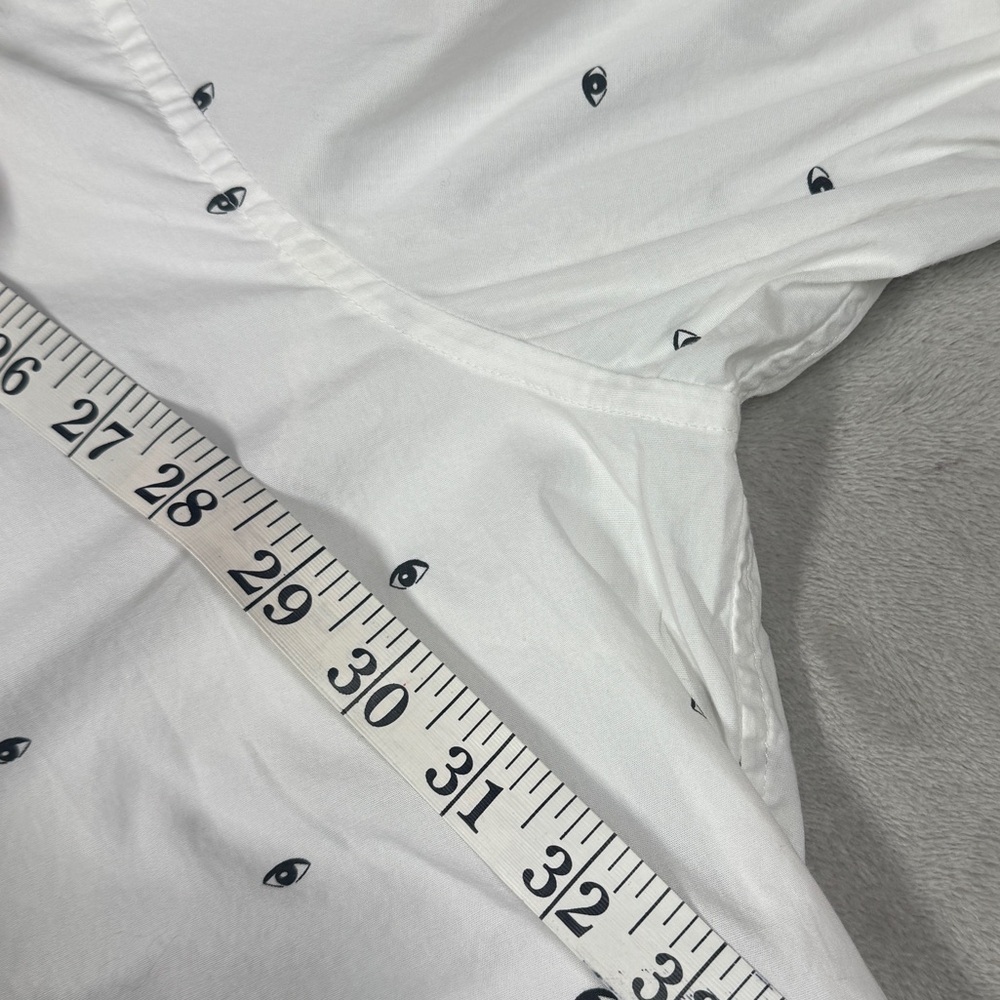 Kenzo Paris White Multi Eye Cotton Poplin Blend Slim Fit Collared Shirt 42-16.5 - Picture 6 of 16